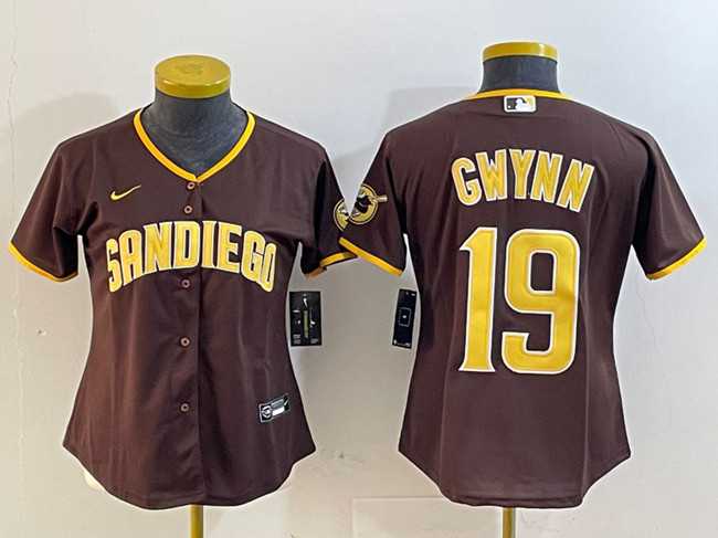 Womens San Diego Padres #19 Tony Gwynn Brown Stitched Jersey
